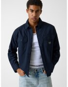 GUESS JEANS Camasa din bumbac cu buzunare pe piept - Bleumarin