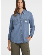 GUESS JEANS Camasa din denim cu buzunare pe piept - Albastru