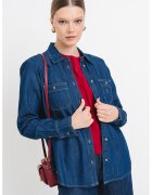 GUESS JEANS Camasa din denim cu buzunare pe piept - Albastru inchis