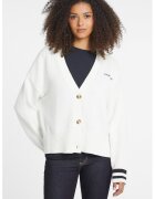 GUESS JEANS Cardigan lejer cu maneci cazute - Alb optic