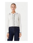 GUESS JEANS Cardigan tricotat cu nasturi si dungi contrastante