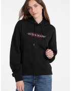 GUESS JEANS Hanorac cu buzunar kangaroo - Negru