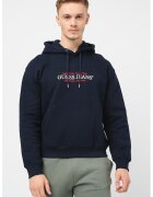 GUESS JEANS Hanorac cu imprimeu logo - Rosu/Alb optic/Bleumarin