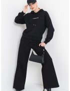 GUESS JEANS Hanorac din bumbac cu buzunar kangaroo - Negru