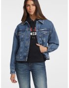 GUESS JEANS Jacheta supradimensionata din denim - Albastru pastel