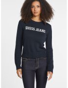GUESS JEANS Pulover cu imprimeu logo - Bleumarin
