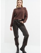 GUESS JEANS Pulover din amestec de lana cu model torsade - Maro