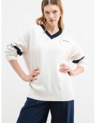 GUESS JEANS Pulover lejer din amestec de lana - Alb/Bleumarin
