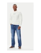 GUESS JEANS Pulover uni cu decolteu la baza gatului si maneci lungi