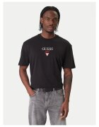GUESS JEANS Tricou barbati negru - din bumbac