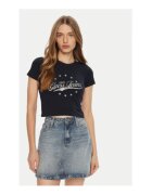 GUESS JEANS Tricou crop cu imprimeu logo