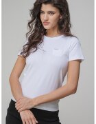 GUESS JEANS Tricou cu buzunar pe piept - Alb optic