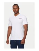 GUESS JEANS Tricou cu decolteu in V si imprimeu discret