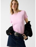 GUESS JEANS Tricou cu decolteu la baza gatului - Roz