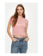 GUESS JEANS Tricou Din Bumbac Crop Cu Logo
