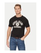 GUESS JEANS Tricou din bumbac cu decolteu la baza gatului si imprimeu pe piept