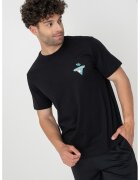 GUESS JEANS Tricou din bumbac cu decolteu la baza gatului si logo - Negru