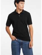 GUESS JEANS Tricou polo din bumbac cu model uni - Negru