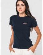 GUESS JEANS Tricou slim fit cu decolteu la baza gatului - Bleumarin