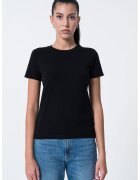 GUESS JEANS Tricou slim fit cu decolteu la baza gatului - Negru