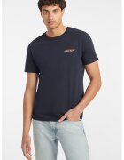 GUESS JEANS Tricou slim fit cu decolteu la baza gatului - Negru stins