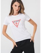 GUESS JEANS Tricou slim fit cu imprimeu logo Iconic - Rosu/Alb/Negru