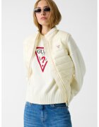 GUESS JEANS Vesta cu aspect matlasat - Crem