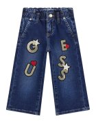 GUESS KIDS Blugi cu croiala ampla - logo si talie elastica - Albastru inchis