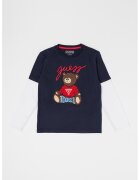 GUESS KIDS Bluza cu aspect 2in1 - Alb/Bleumarin