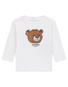 GUESS KIDS Bluza cu decolteu la baza gatului si imprimeu urs - Negru/Maro/Alb optic