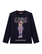 GUESS KIDS Bluza cu imprimeu grafic si logo - Albastru ultramarin/Rosu stins/Bej deschis