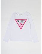 GUESS KIDS Bluza cu imprimeu logo si strasuri - Alb optic