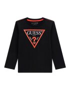 GUESS KIDS Bluza de bumbac cu imprimeu logo - Negru/Coral/Alb optic