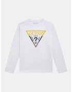 GUESS KIDS Bluza de bumbac cu logo brodat - Negru/Galben sofran/Alb optic