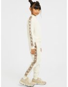 GUESS KIDS Bluza de trening cu banda logo pe maneci si fermoar - Maro nisip/Crem