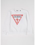 GUESS KIDS Bluza de trening cu decolteu la baza gatului si logo - Rosu/Alb