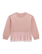 GUESS KIDS Bluza de trening cu garnitura cu tul - Roz prafuit