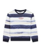 GUESS KIDS Bluza de trening cu imprimeu logo - Albastru inchis/Alb murdar