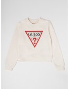GUESS KIDS Bluza de trening cu strasuri - Rosu/Negru stins/Crem
