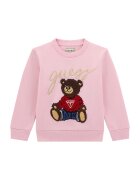 GUESS KIDS Bluza de trening din bumbac cu logo aplicat - Rosu/Maro/Roz pastel