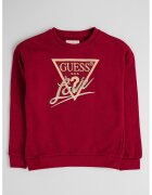 GUESS KIDS Bluza de trening din bumbac cu logo - Auriu/Visiniu