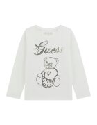GUESS KIDS Bluza din amestec de bumbac cu paiete - Auriu/Alb fildes