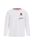 GUESS KIDS Bluza din bumbac cu buzunar pe piept - Rosu/Alb optic