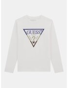 GUESS KIDS Bluza din bumbac cu logo - Albastru inchis/Verde pal/Alb optic