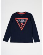 GUESS KIDS Bluza din bumbac organic cu imprimeu logo - Albastru inchis