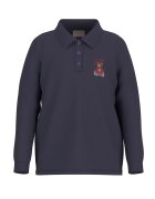 GUESS KIDS Bluza polo cu broderie logo - Albastru prafuit