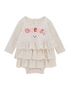 GUESS KIDS Body cu garnituri cu volane si maneci lungi - Rosu/Roz prafuit/Bej deschis