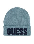 GUESS KIDS Caciula elastica cu imprimeu logo - Albastru ultramarin/Albastru petrol