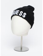 GUESS KIDS Caciula tricotata fin cu logo brodat - Negru