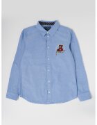 GUESS KIDS Camasa de bumbac cu maneci lungi - Albastru lavanda/Galben pal/Rosu inchis